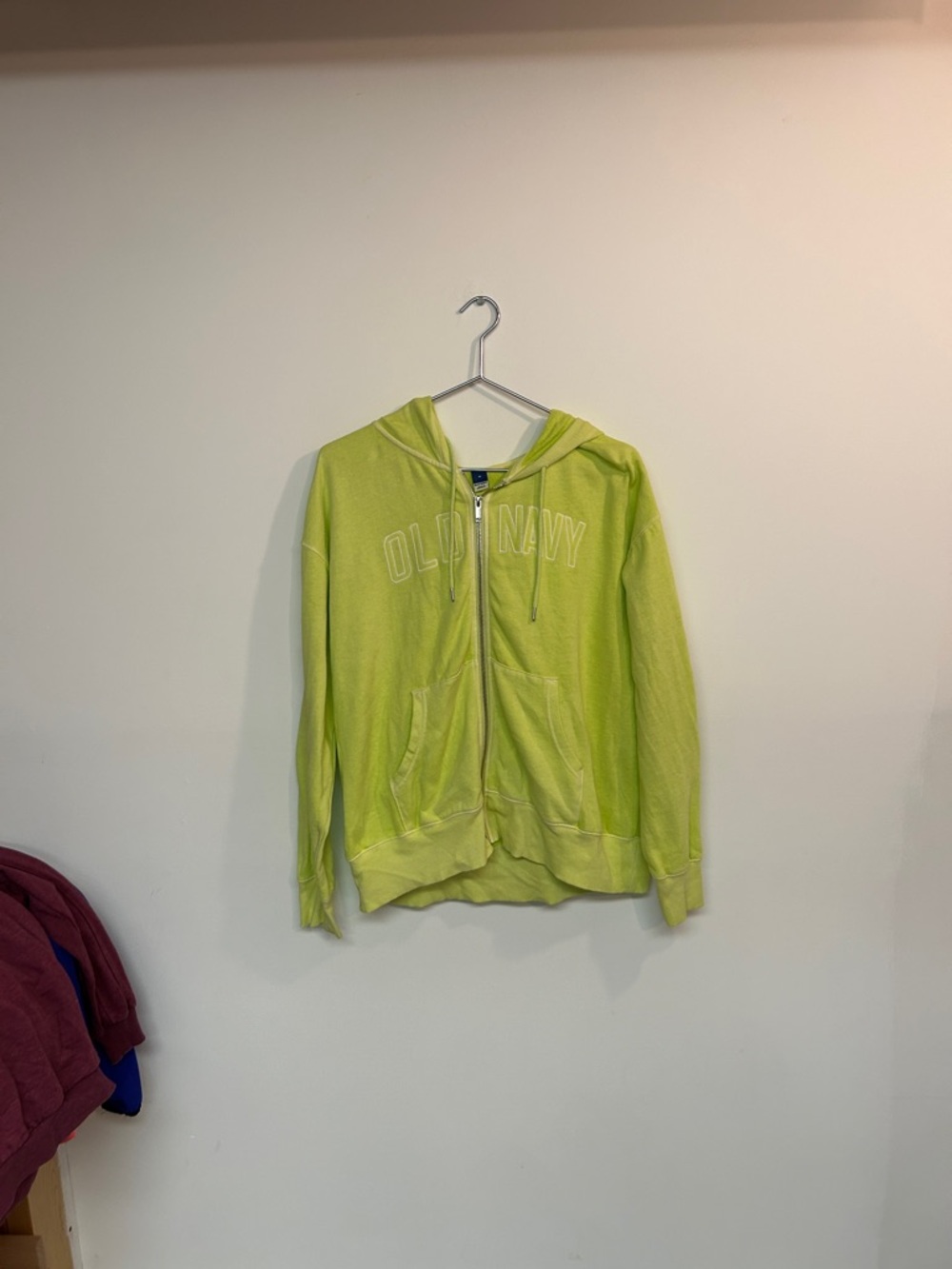 Old Navy Neon Green Full-Zip Hooded Sweatshirt